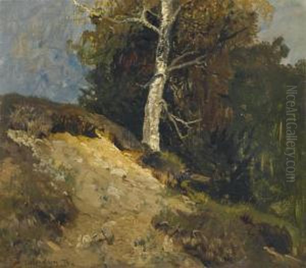 Forest Clearing Near Tolz Oil Painting by Joseph Wenglein