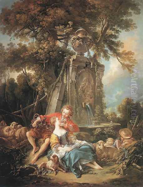 An Autumn Pastoral 1749 Oil Painting by Francois Boucher