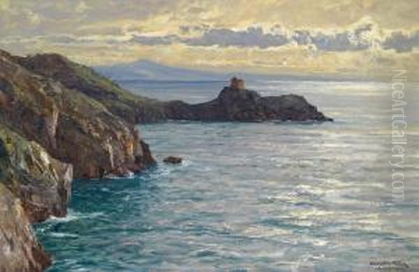 Italian Coastline Near Amalfi Oil Painting by Albert Wenk