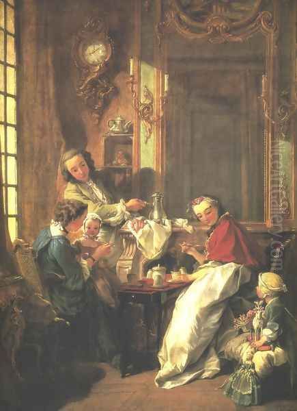 Breakfast Oil Painting by Francois Boucher