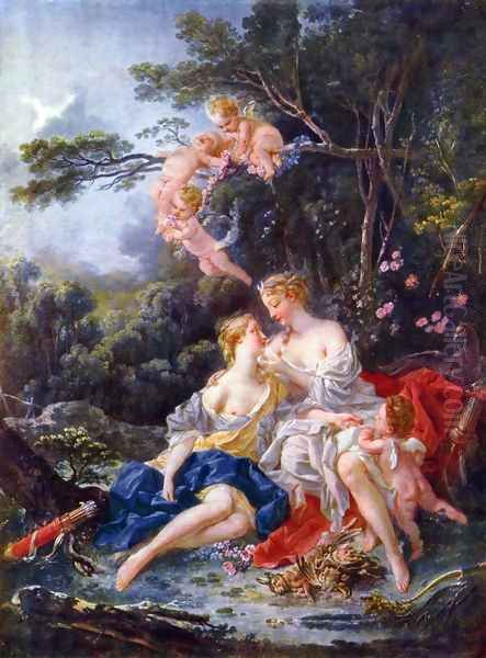 Jupiter and Kallisto Oil Painting by Francois Boucher