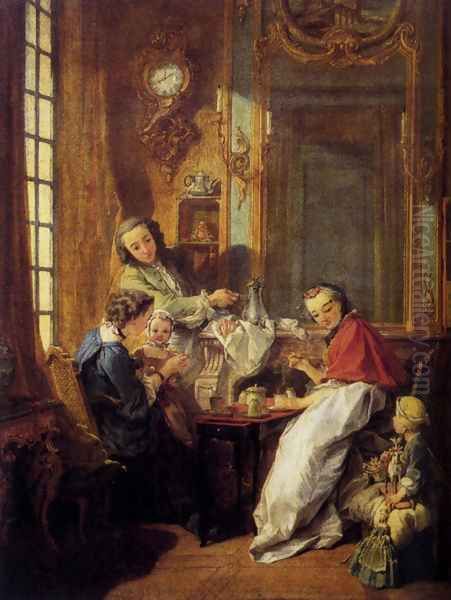 Morning Coffee Oil Painting by Francois Boucher