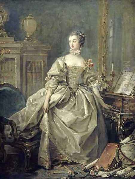 Portrait of Marquise de Pompadour 2 Oil Painting by Francois Boucher