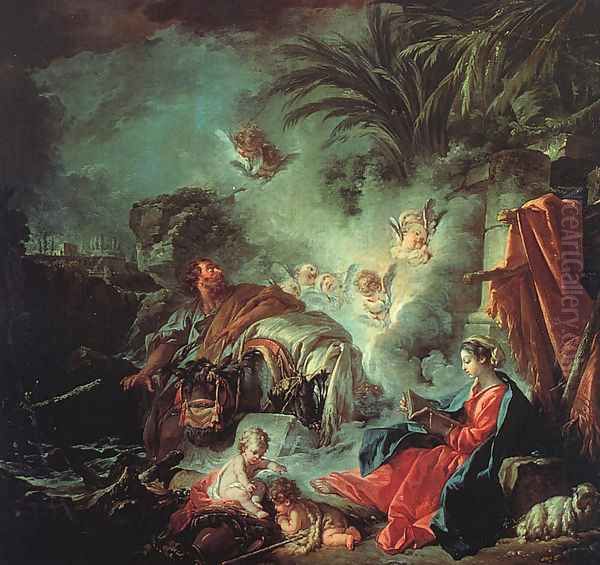 The Rest On The Flight Into Egypt Oil Painting by Francois Boucher