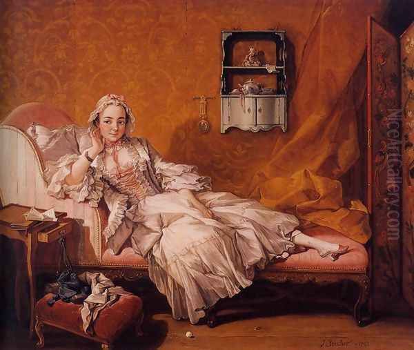 Madame Boucher 1743 Oil Painting by Francois Boucher