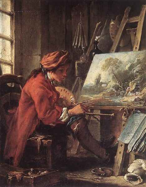 Painter in his Studio Oil Painting by Francois Boucher