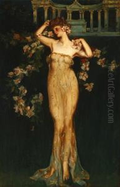 Flora Oil Painting by Albert B. Wenzell