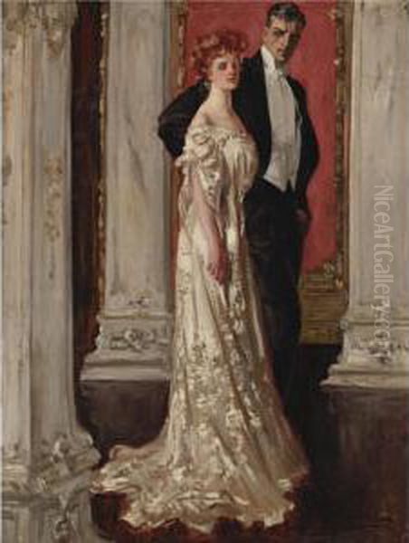 The Couple Oil Painting by Albert B. Wenzell