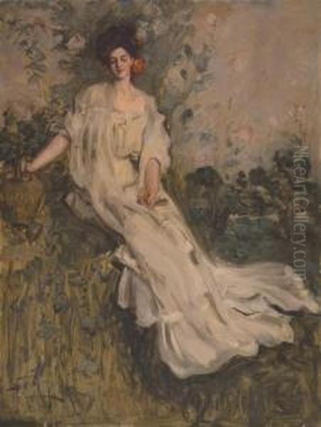 ''charlotte Fairchild'' Oil Painting by Albert B. Wenzell