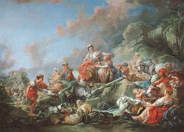 Returning from Market 1767 Oil Painting by Francois Boucher