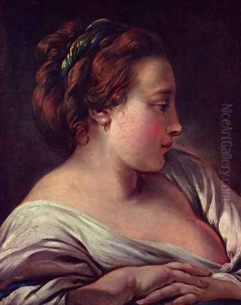 Woman's head Oil Painting by Francois Boucher