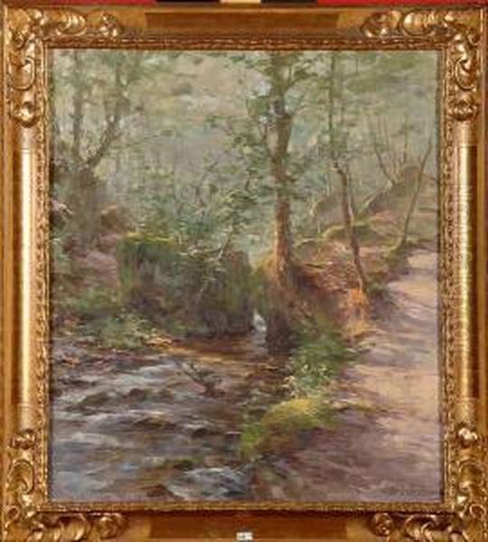 Ruisseau En Foret Oil Painting by Carl Werlemann