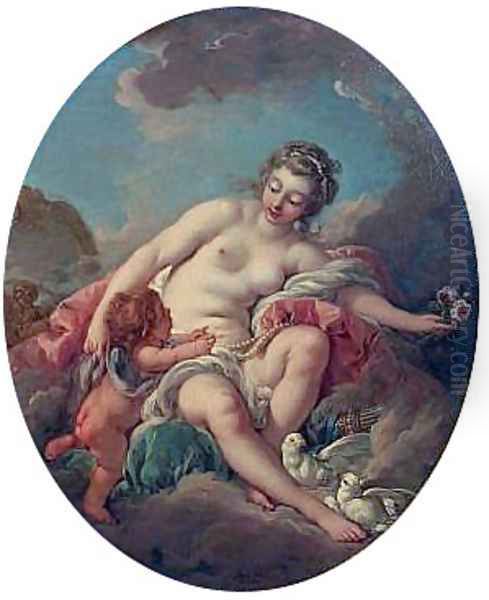 Venus Restraining Cupid Oil Painting by Francois Boucher