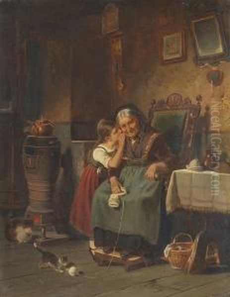 A Secret For Granny Oil Painting by Hermann Werner