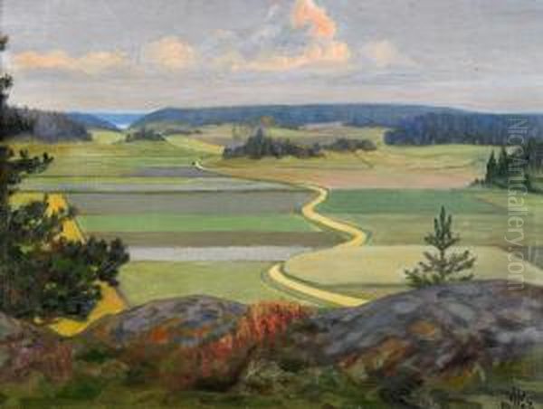 Motiv Fran Uppland Oil Painting by Hilding Werner