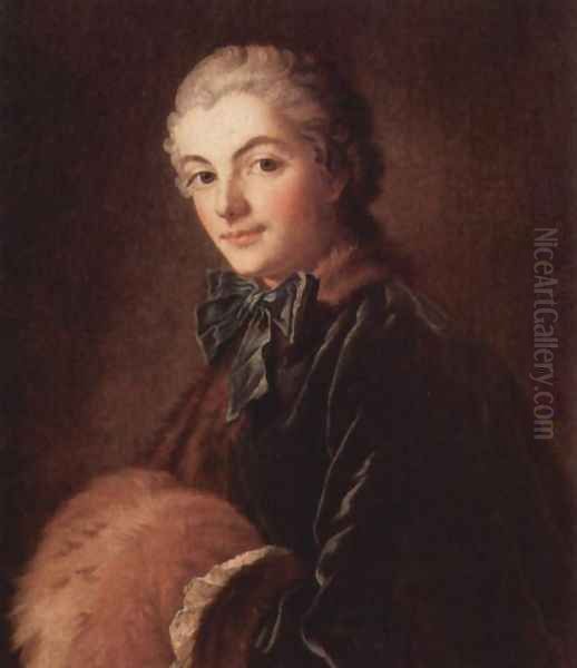 Portrait of a Lady with Muff Oil Painting by Francois Boucher