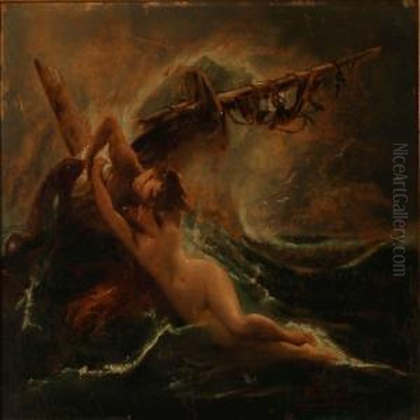 Der Welle Umarmung Oil Painting by Gustav Wertheimer