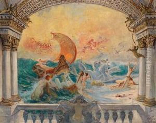 Mythologische Szene Oil Painting by Gustav Wertheimer