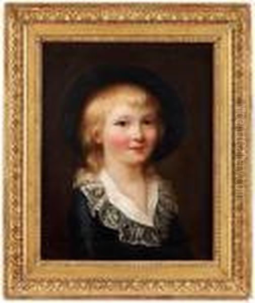 Portrait Of A Boy (probably Depicting The Frenchprince Louis Charles) Oil Painting by Adolf Ulrik Wertmuller