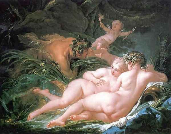 Pan and Syrinx Oil Painting by Francois Boucher