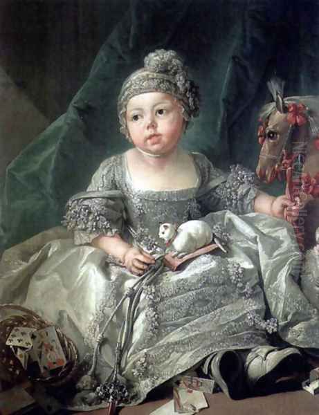 Portrait of Louis Philippe Joseph, Duke of Montpensier as a child Oil Painting by Francois Boucher