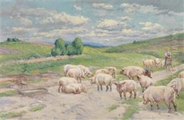 Theswineherd Oil Painting by Alfred Wesemann