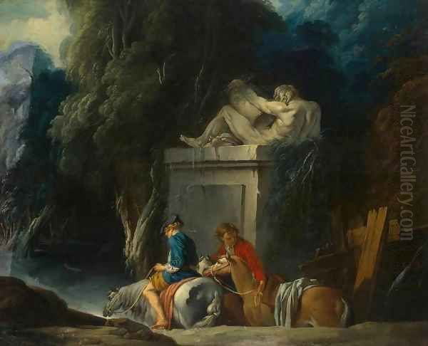 Crossing the Ford Oil Painting by Francois Boucher