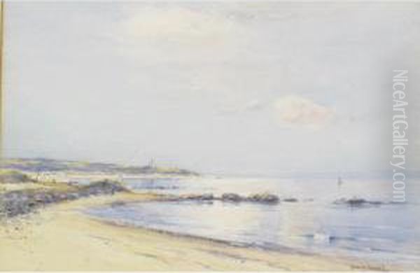 Sunshine, Lossiemouth Beach Oil Painting by David West