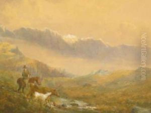 Mountainous Landscape Oil Painting by Edgar E. West