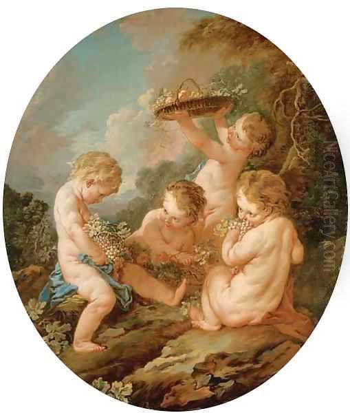 L'amour vendangeur Oil Painting by Francois Boucher