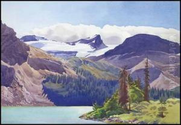 Mount Nicolas - Bow Lake Oil Painting by Joseph Walter West