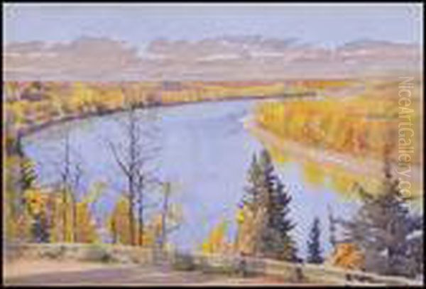 River In Autumn Oil Painting by Joseph Walter West