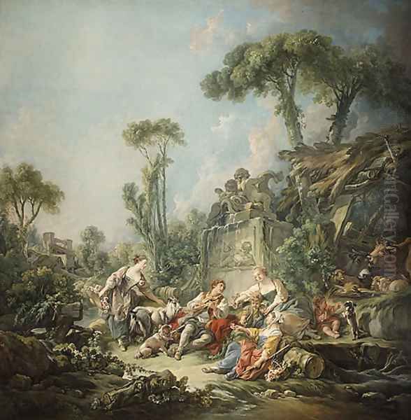 Shepherds Idyll 1768 Oil Painting by Francois Boucher