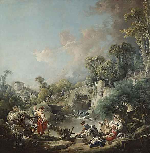 Washerwomen 1768 Oil Painting by Francois Boucher