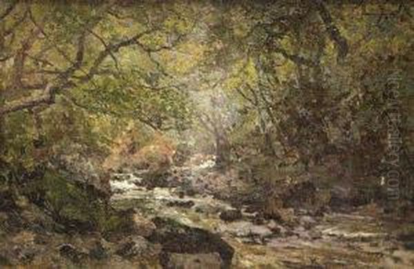 Sketch In The Dargle, Co Wicklow (may 1886) Oil Painting by R.W . West