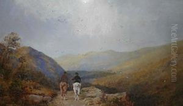 Riders On A Moorland Track Oil Painting by William Edward West