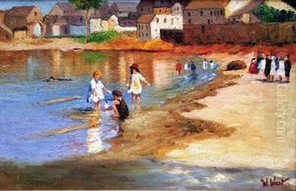 Les Enfants Au Bord De L'eau Oil Painting by William Edward West