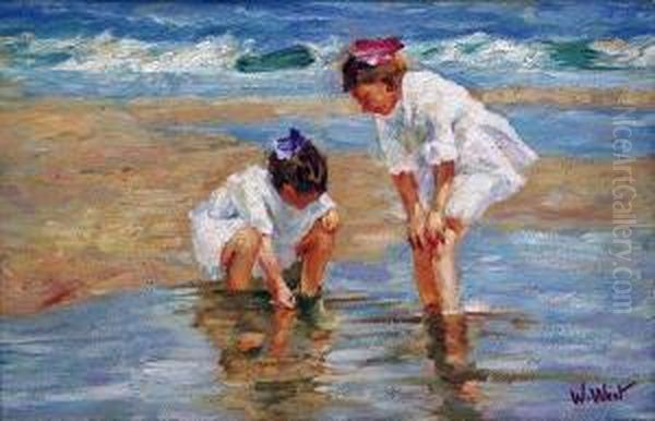 Jeux De Plage Oil Painting by William Edward West