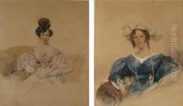 Two Portraits Of Women Oil Painting by Richard Westall