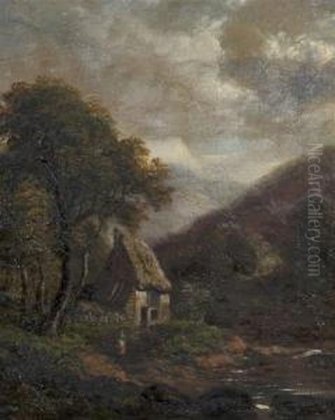 House By The Water Oil Painting by William Westall