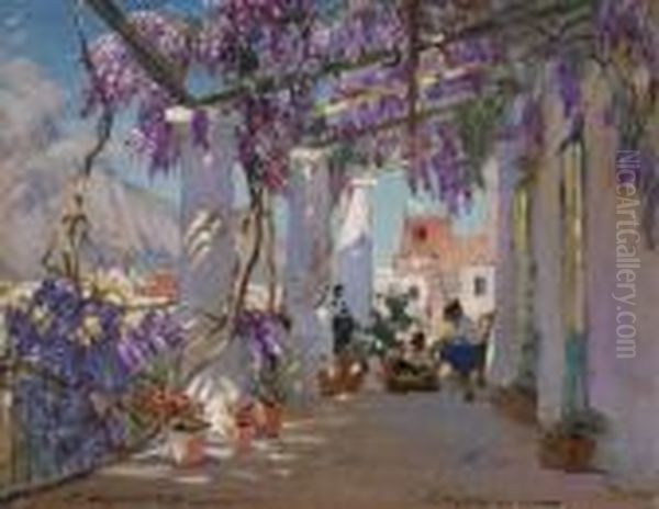 Veranda In Capri Oil Painting by Constantin Alexandr. Westchiloff