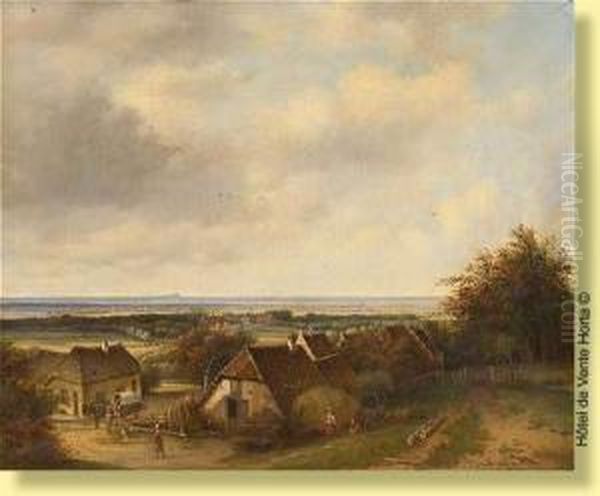 Vue Plongeante Sur Le Village Oil Painting by George Pieter Westenberg