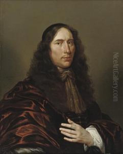 Portrait Of Cornelis De Wit, Half-length, In A Red Robe Oil Painting by Jan Jansz Westerbaen