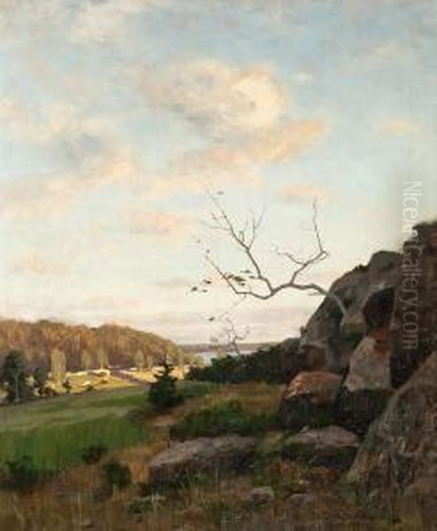 Landscape From Parainen Oil Painting by Victor Westerholm