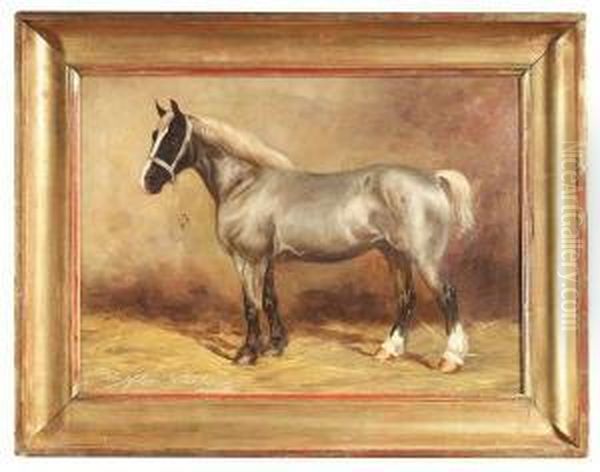 Portrait Of A Chestnut Mare In The Stable Oil Painting by Wilhelm Westerop