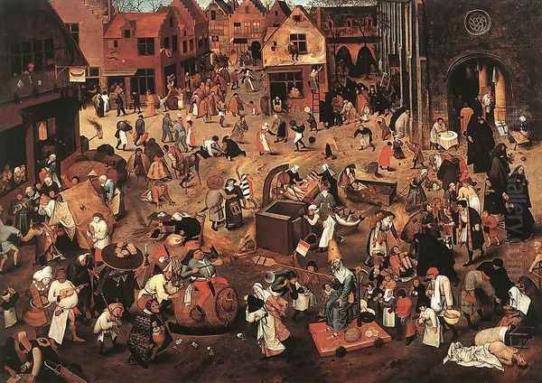 Battle of Carnival and Lent Oil Painting by Pieter The Younger Brueghel