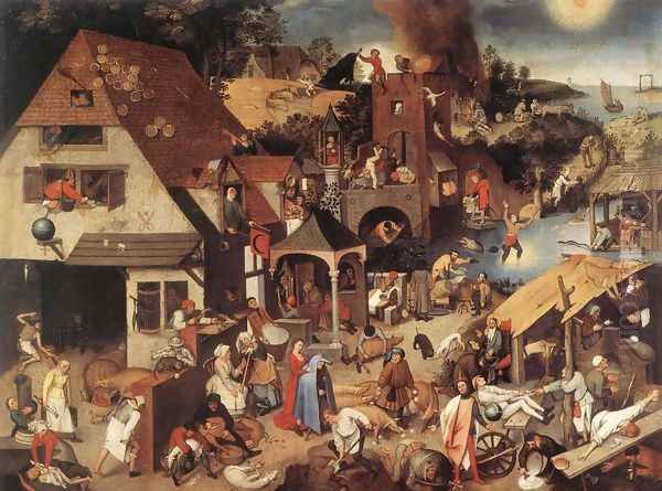 Proverbs Oil Painting by Pieter The Younger Brueghel