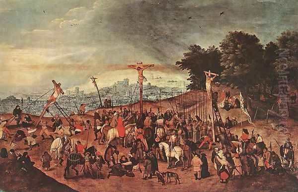 Crucifixion 1617 Oil Painting by Pieter The Younger Brueghel