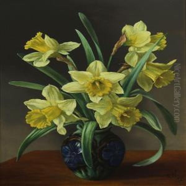 Still-life With Daffodils Oil Painting by Anna Westphal