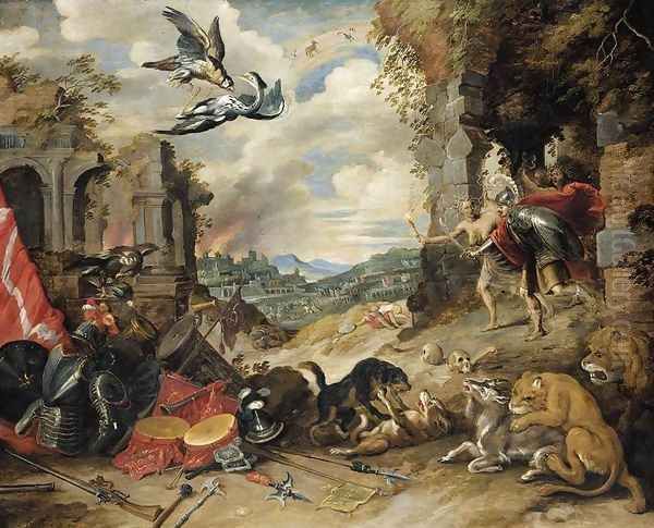 Allegory of War Oil Painting by Pieter The Younger Brueghel